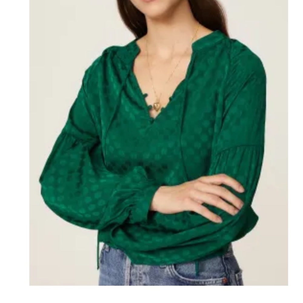 Great Jones Emerald Dot Blouse